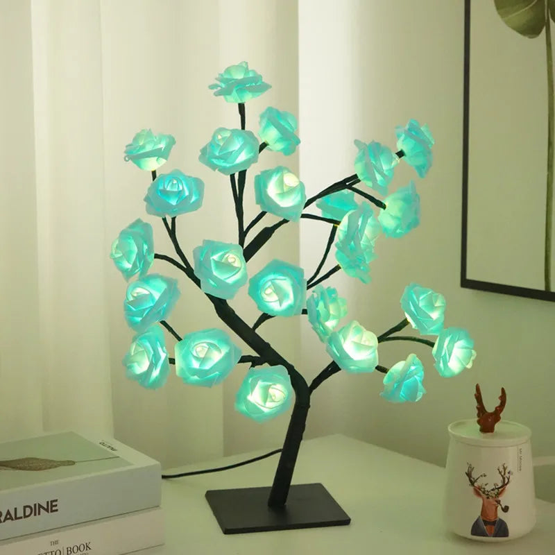 RosyLight | Elegante Tischlampe mit Rosen-Design