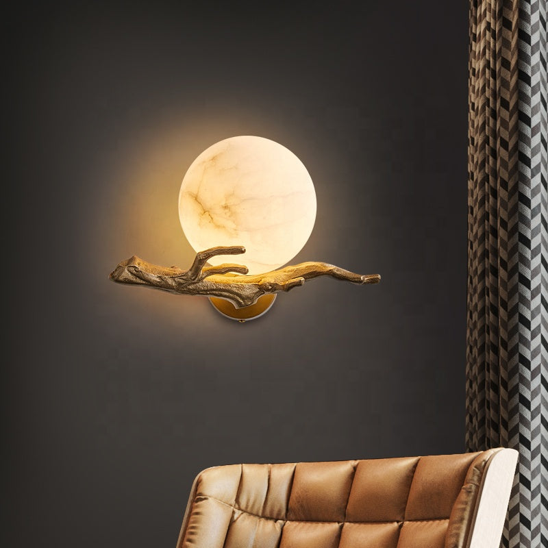 NordicLuxe | Elegante Wandleuchte mit Kupfer & Marmor