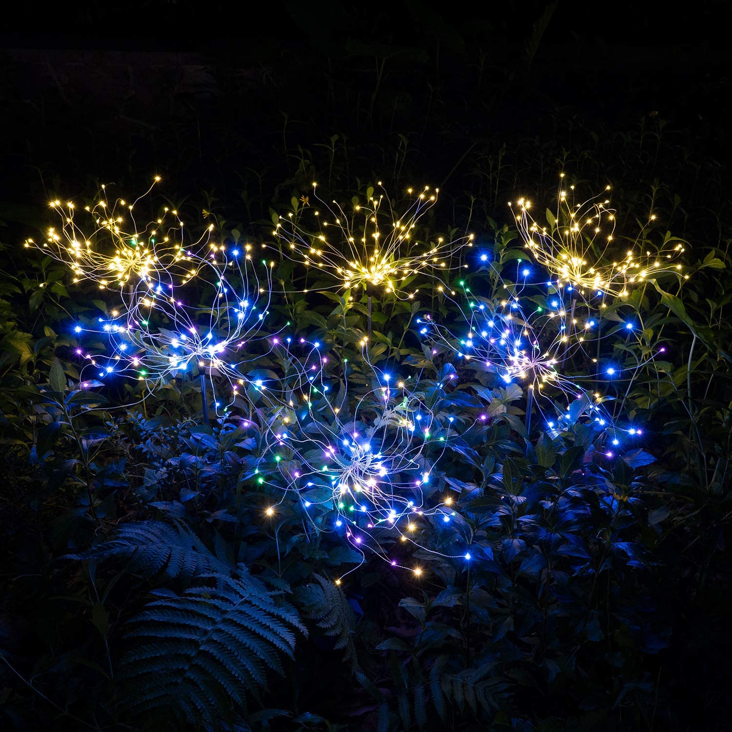 RainbowLicht | Solarbetriebene Gartenleuchte im Feuerwerk-Stil