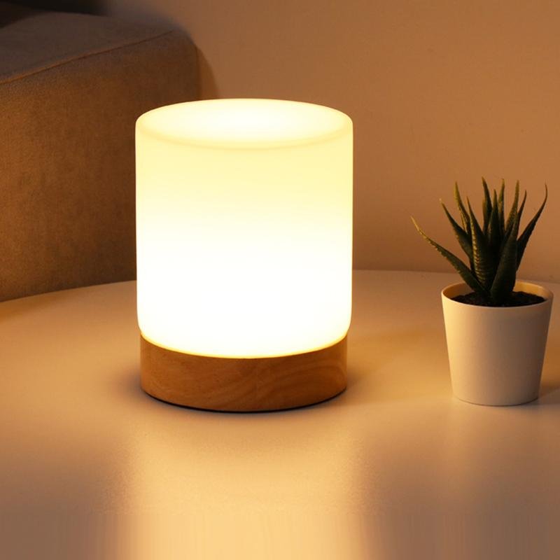 CylinderLamp | Mini Tischlampe aus Glas mit Touch-Funktion und 360° Beleuchtung