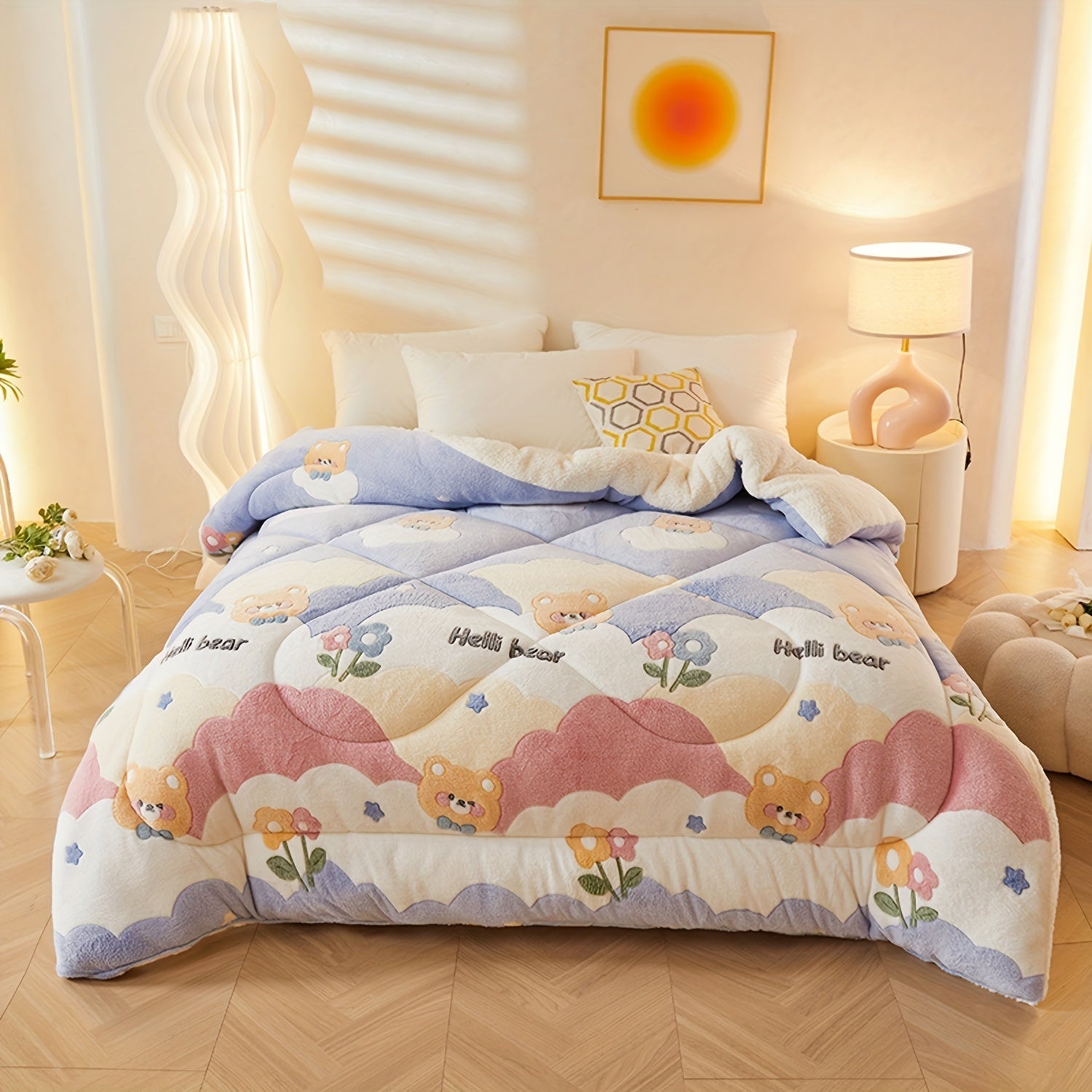 FloralSlate | Stilvolle Bettdecke mit floralem Muster