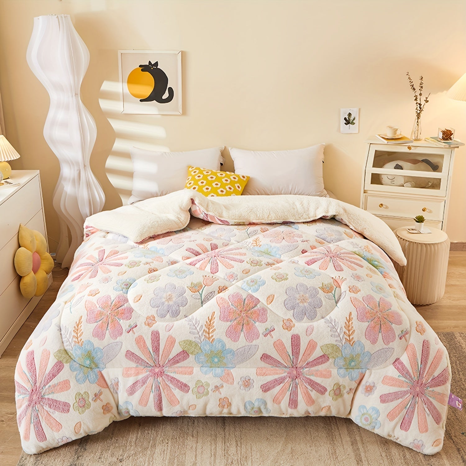 FloralSlate | Stilvolle Bettdecke mit floralem Muster