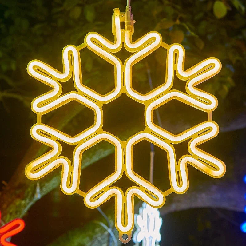 FrostyGlow | Wasserdichtes LED Schneeflockenlicht für Weihnachtsdeko