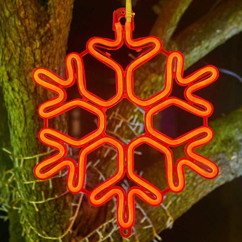 FrostyGlow | Wasserdichtes LED Schneeflockenlicht für Weihnachtsdeko