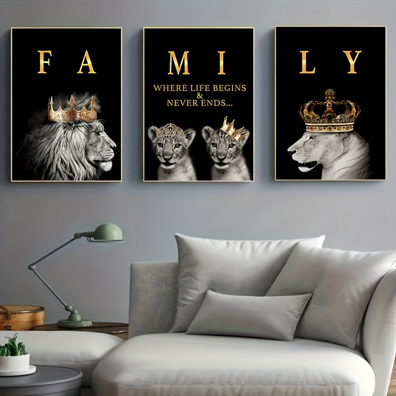 LionArt | 3-teiliges modernes Motivations-Leinwandposter