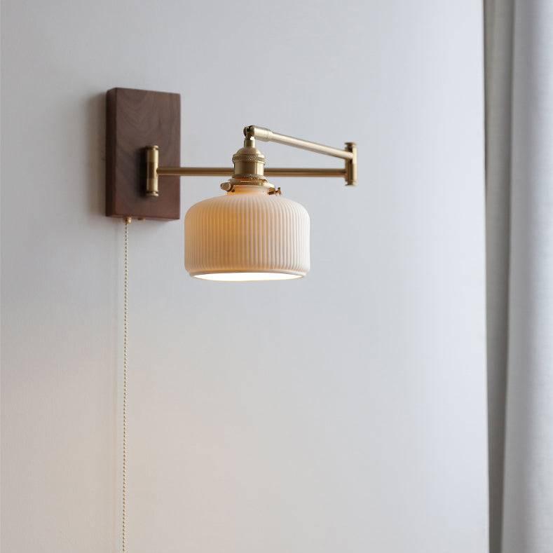 LumiCeramic | Keramik-Wandleuchte mit Holz