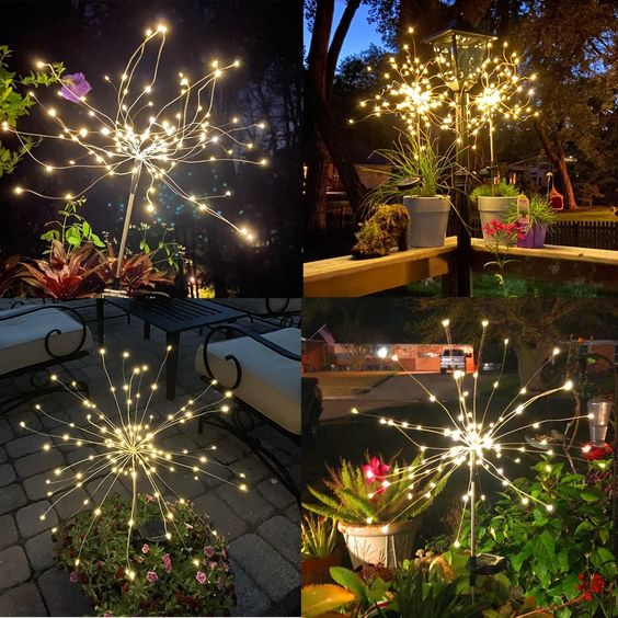 RainbowLicht | Solarbetriebene Gartenleuchte im Feuerwerk-Stil