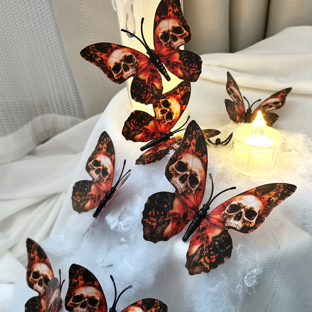 SpookWings | Totenkopf Schmetterling Wand 3D Aufkleber