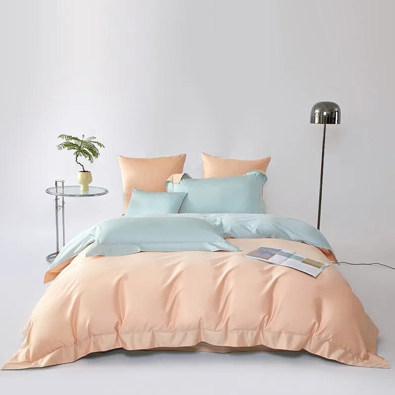 LuxeBliss | Elegantes zweifarbiges Bettwäscheset aus Ägyptischer Baumwolle