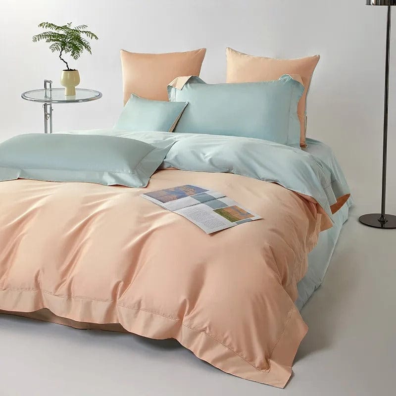 LuxeBliss | Elegantes zweifarbiges Bettwäscheset aus Ägyptischer Baumwolle