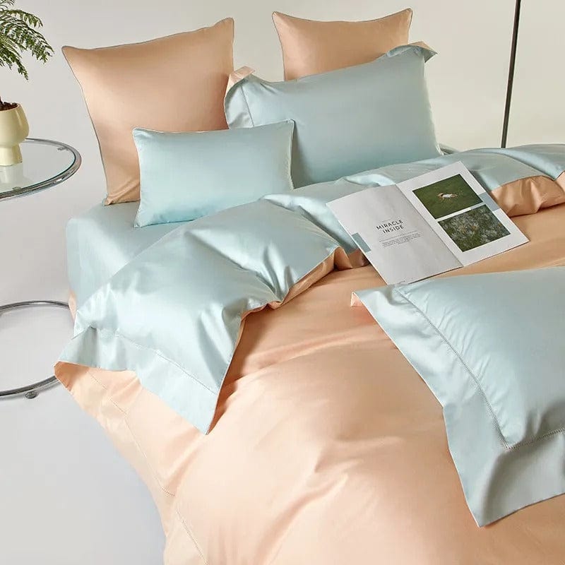 LuxeBliss | Elegantes zweifarbiges Bettwäscheset aus Ägyptischer Baumwolle