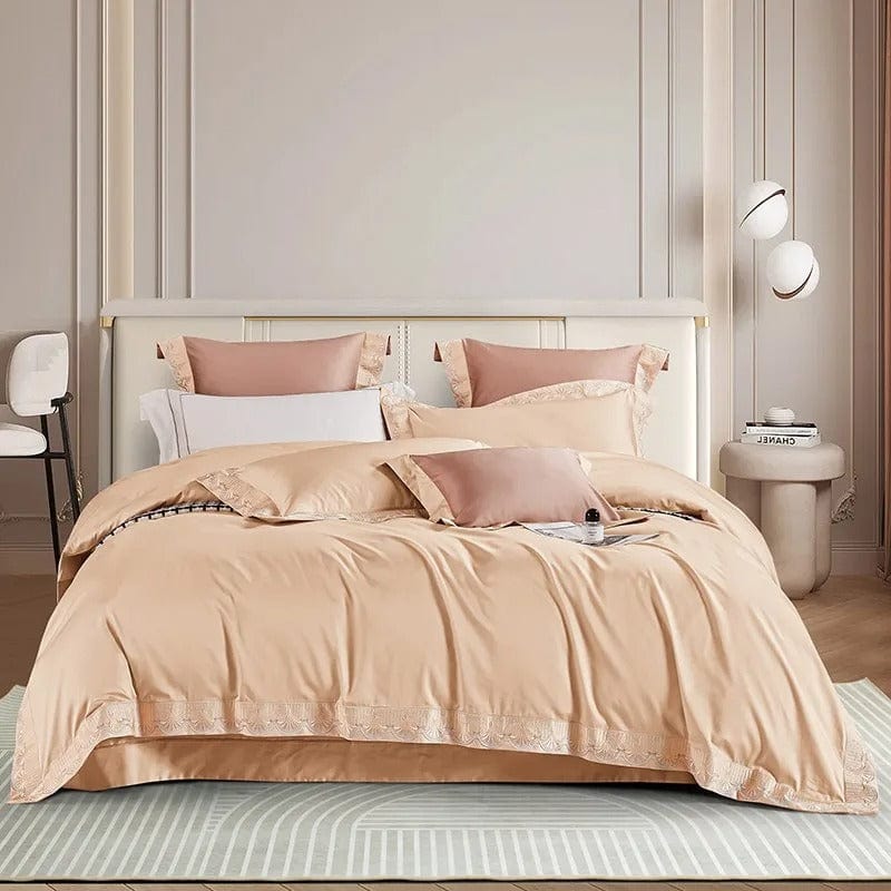 PeachSoft | Luxuriöses Bettbezugset aus ägyptischer Baumwolle in erfrischendem Pfirsichdesign
