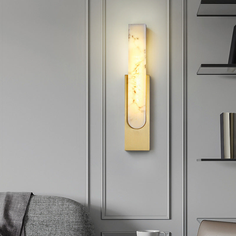 MarbleLight | Moderne LED-Wandleuchte mit goldenem Licht