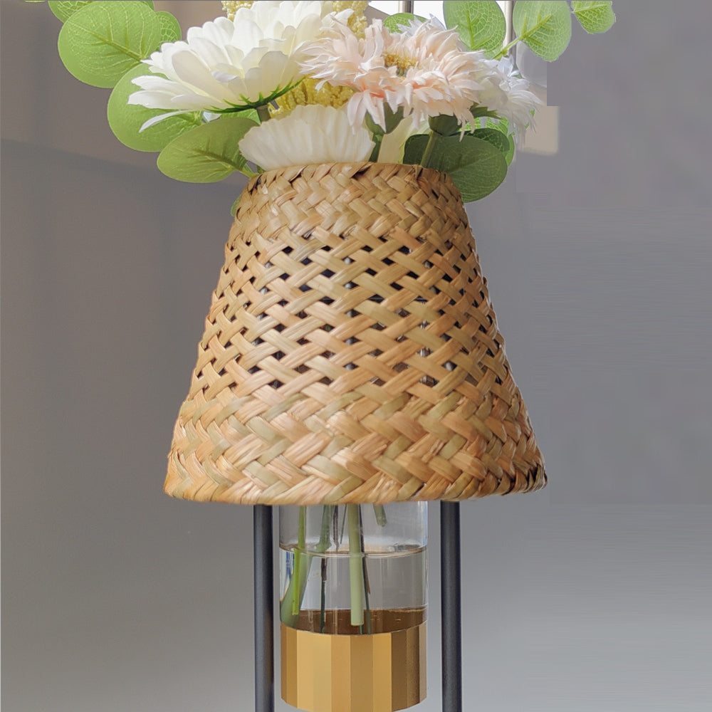 FlowerGlow | Blumen Bambus Tischlampe