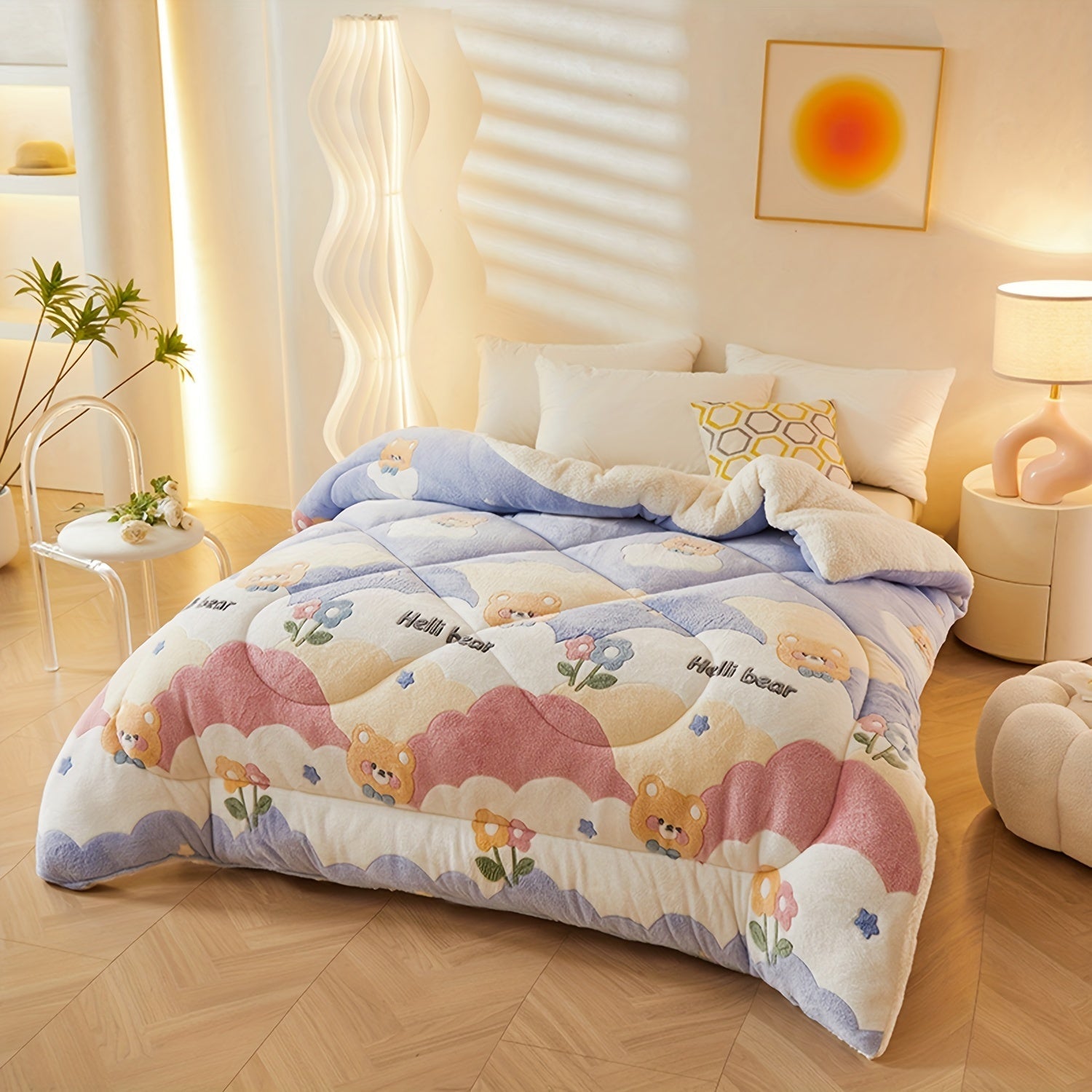 FloralSlate | Stilvolle Bettdecke mit floralem Muster