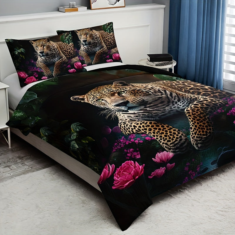 Wildcat | Dunkle Eleganz Bettwäsche mit Leopardenmuster