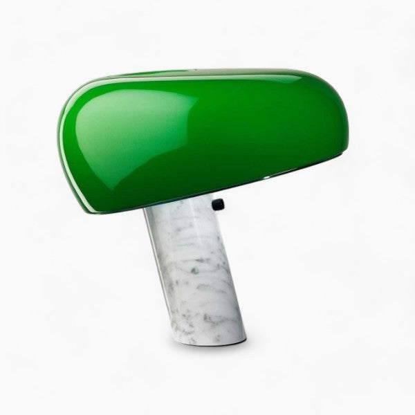 SnoopyLamp | Moderne Tischlampe aus Metall, Glas und Marmor