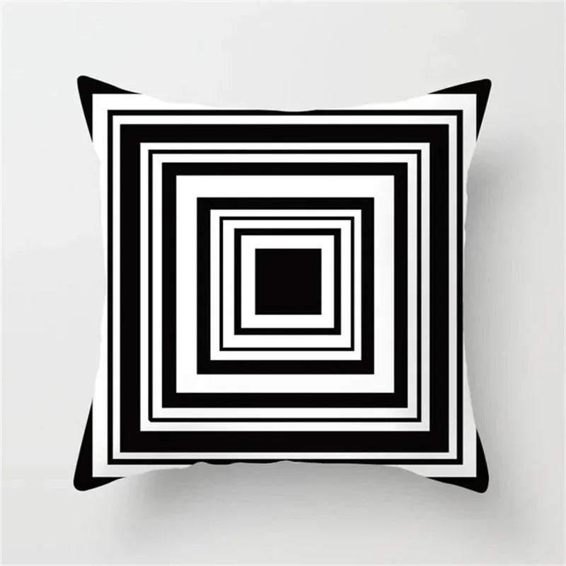 GeoCushion | Modernes Schwarz-Weiß Design für stilvolle Wohnräume