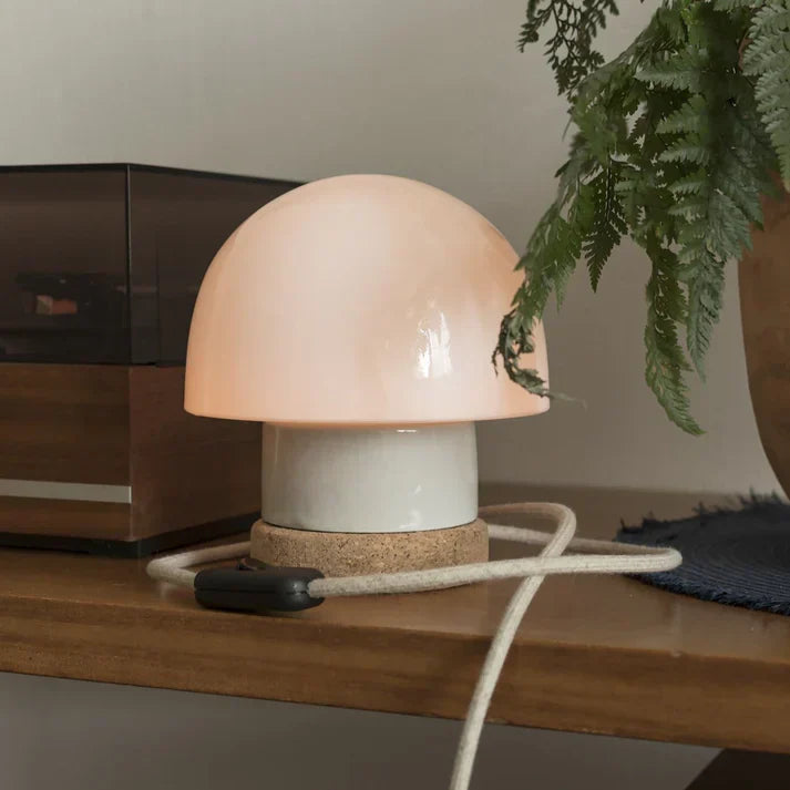 MushroomLight | Skandinavische Pilzleuchte mit Naturkorkfuß