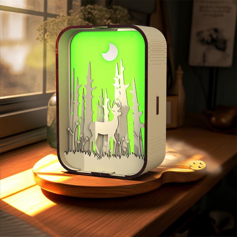 EngravedLight | Minimalistische gravierte Nachttischlampe mit USB-Ladefunktion