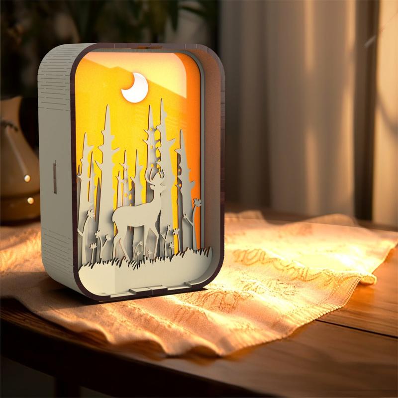 EngravedLight | Minimalistische gravierte Nachttischlampe mit USB-Ladefunktion